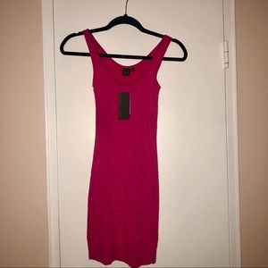 Hot pink body con dress